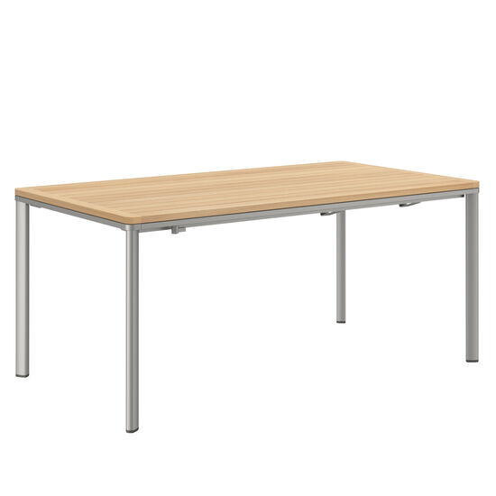 Portland Ausziehtisch Silk Aluminium 165-225 x 90 Tischplatte Teak