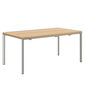 Portland Ausziehtisch Silk Aluminium 165-225 x 90 Tischplatte Teak