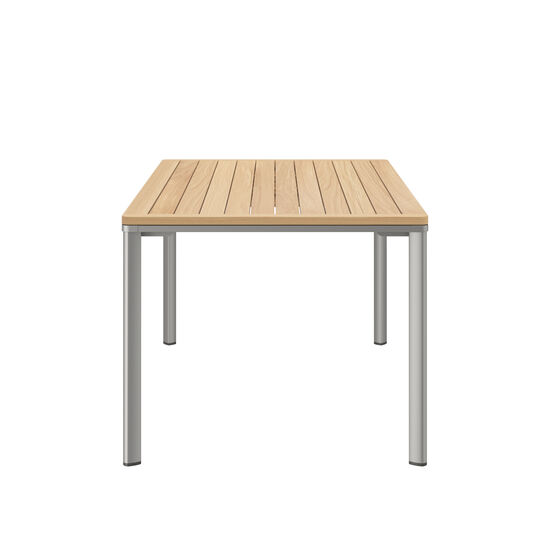 Portland Ausziehtisch Silk Aluminium 165-225 x 90 Tischplatte Teak