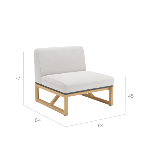 Trey Lounge Mittelelement inkl. Auflage Dessin "Crystal"