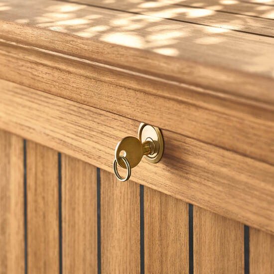 Kissentruhe Teak L hoch