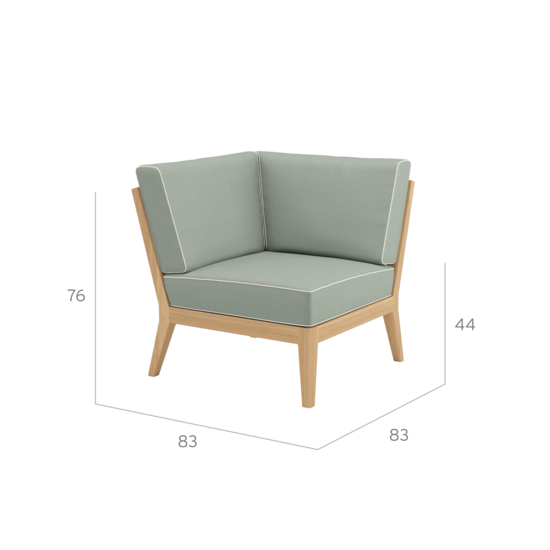 Valencia Lounge Eckelement inkl. Auflagen Dessin "Mineral/Keder Linum"