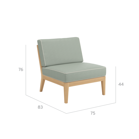 Valencia Lounge Element Mitte inkl. Auflage Dessin "Mineral/Keder Linum"