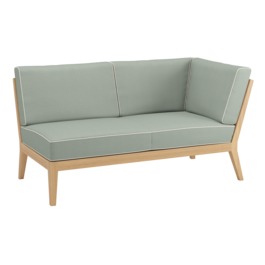 Valencia Lounge Chaiselongue links inkl. Auflagen Dessin "Mineral/Keder Linum"