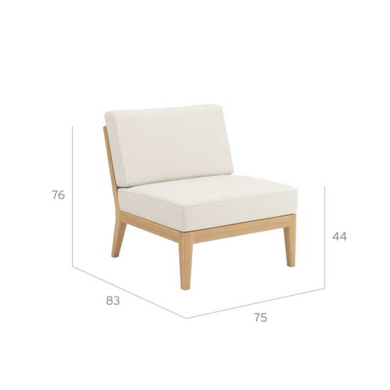 Valencia Lounge Element Mitte inkl. Auflage Dessin "Linum/Keder Pearl"