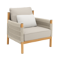 Cavo Lounge Sessel Beige inkl. Auflage Dessin "Nature"