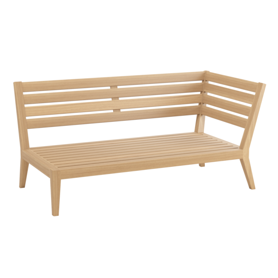 Valencia Lounge Chaiselongue links inkl. Auflagen Dessin "Linum/Keder Pearl"