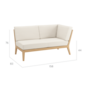 Valencia Lounge Chaiselongue links inkl. Auflagen Dessin "Linum/Keder Pearl"
