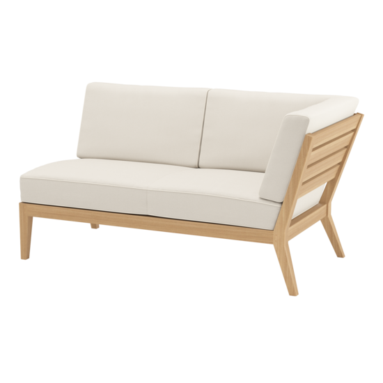 Valencia Lounge Chaiselongue links inkl. Auflagen Dessin "Linum/Keder Pearl"