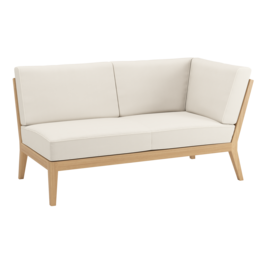 Valencia Lounge Chaiselongue links inkl. Auflagen Dessin "Linum/Keder Pearl"