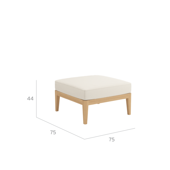 Valencia Lounge Hocker inkl. Auflage Dessin "Linum/Keder Pearl"