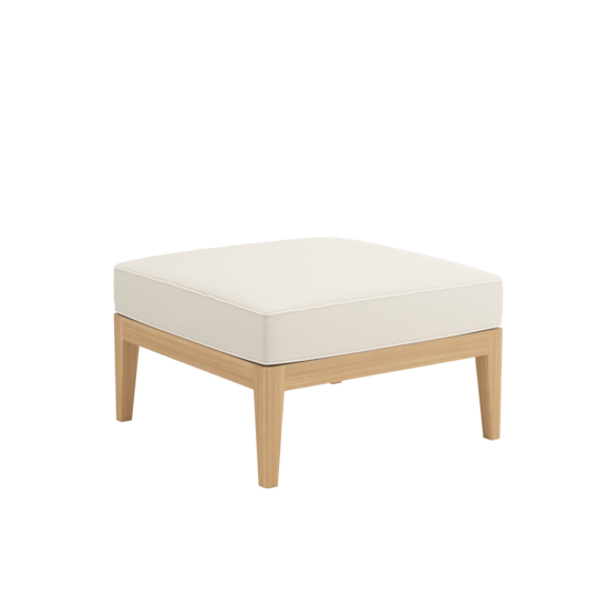 Valencia Lounge Hocker inkl. Auflage Dessin "Linum/Keder Pearl"