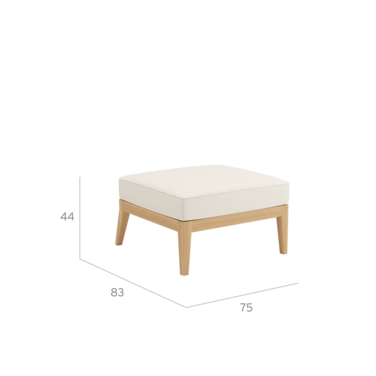 Valencia Lounge Element ohne Lehne inkl. Auflage Dessin "Linum/Keder Pearl"