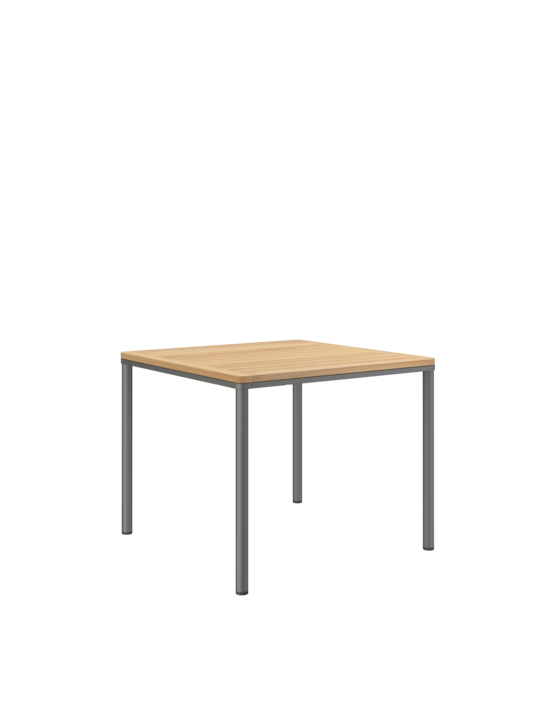 Portland Tisch Edelstahl Graphit/Teak