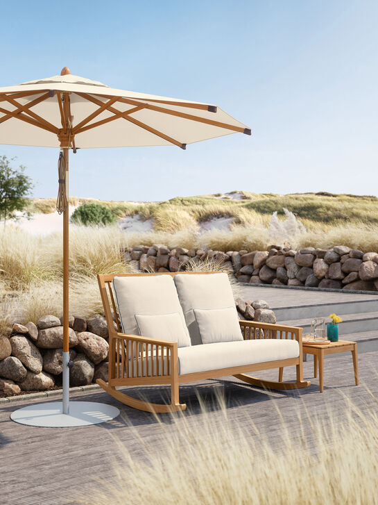 Newhaven Schaukelbank inkl. Auflagen Linum/Keder Indigo