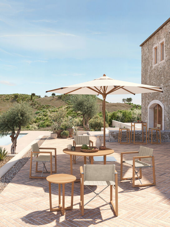 Benton Armlehnstuhl Steingrau klappbar