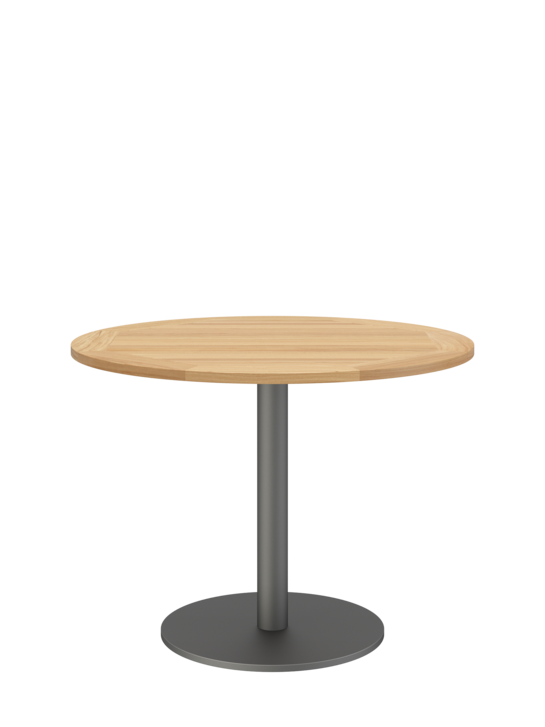 Ronda Mittelfusstisch Graphit rund 100 Tischplatte Teak