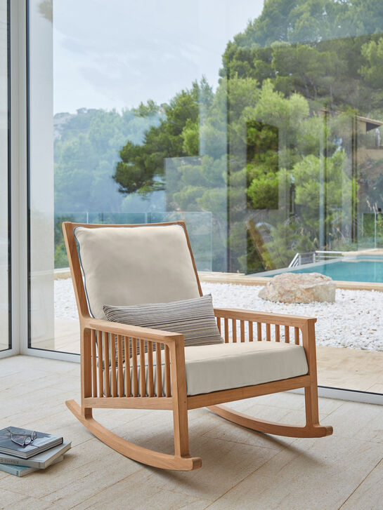 Newhaven Schaukelstuhl Set Linum/Indigo