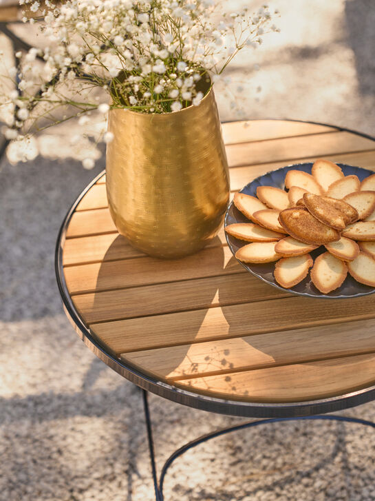 Fontenay Beistelltisch Teak rund, klappbar