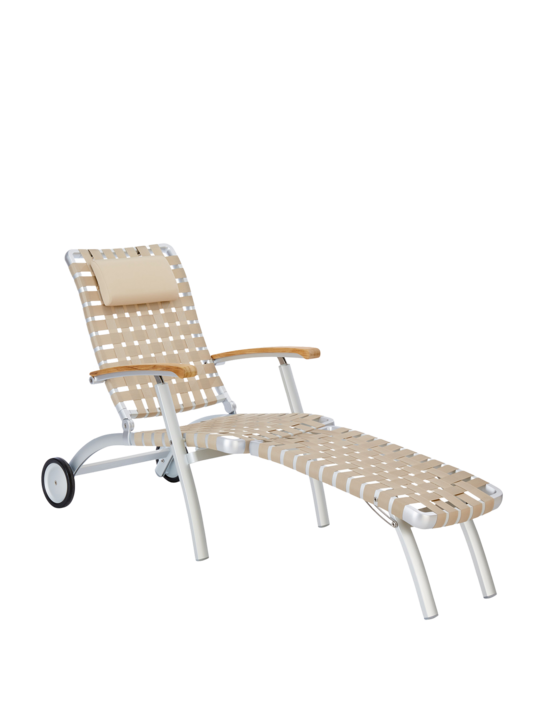 United States Deck Chair mit Rädern und verlängerter Fußstütze