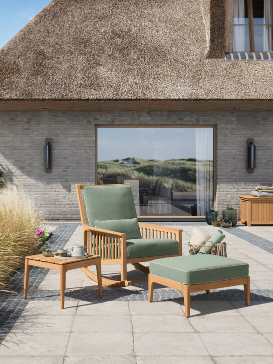 Newhaven Hocker inkl. Auflage Mineral/Keder Linum