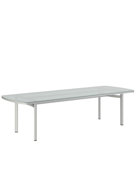 Temper Tisch Eloxal/Glas