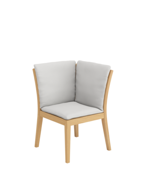 Auflage Valencia Bank Eckelement Crystal/Keder grau