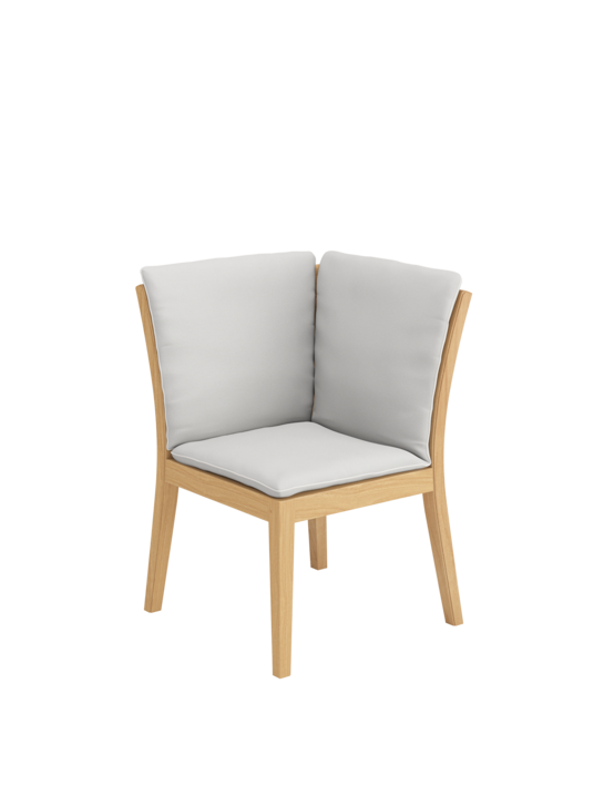 Auflage Valencia Bank Eckelement Crystal/Keder grau