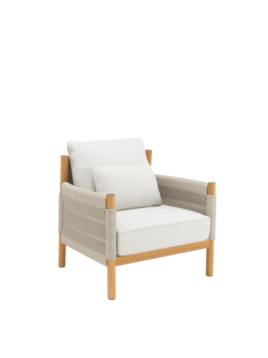 Cavo Lounge Sessel Beige inkl. Auflagen Travertin