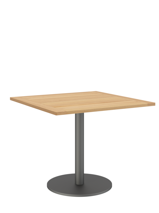 Ronda Mittelfusstisch Graphit 90 x 90 Tischplatte Teak