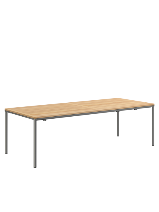 Portland Ausziehtisch Edelstahl Graphit/Teak