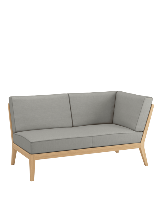 Valencia Lounge Chaiselongue links inkl. Auflagen Stone/Keder Taupe